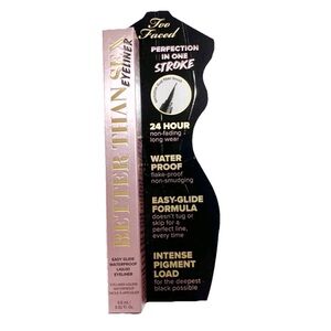 Too Faced Eyeliner Easy Glide Waterproof Liquid Eyeliner “Deepest Black” NIB